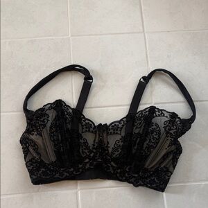 Victoria's Secret Black unlined Demi  Lace Bra